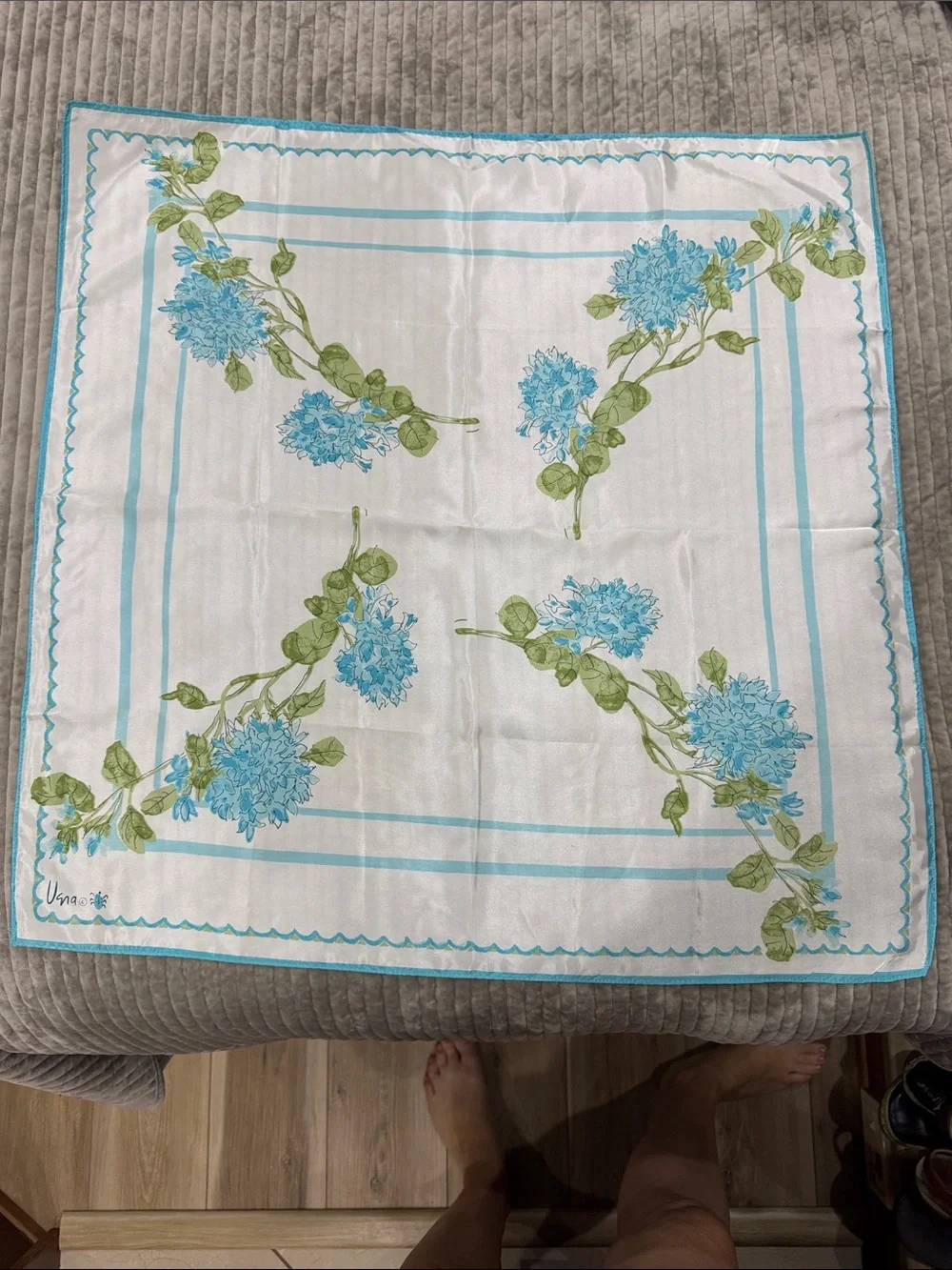 Vintage Vera Blue Floral Scarf
